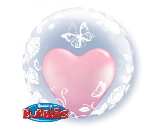 Deco Bubble 24 Inches Elegant Roses & Butterflie