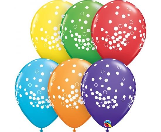 Μπαλόνια Λάτεξ 11" Bright Rainbow Confetti Dots / 25 τεμ