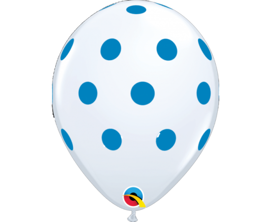 Μπαλόνια Λάτεξ 11" Big Polka Dots Blue/25 τεμ