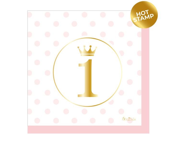 Χαρτοπετσέτες 33 εκ First Birthday Pink / 16 τεμ