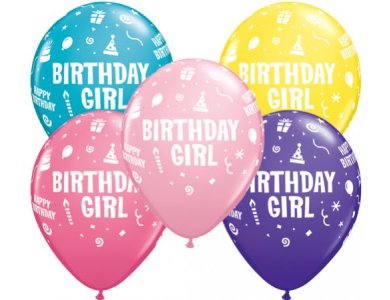 Μπαλόνια Λάτεξ 11" Birthday Girl /25 τεμ