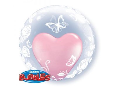 Deco Bubble 24 Inches Elegant Roses & Butterflie