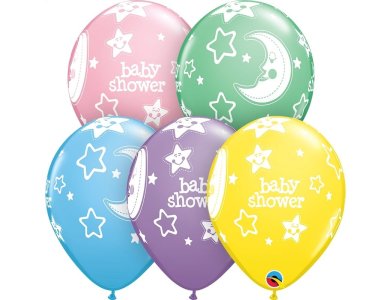 Μπαλόνια Λάτεξ 11" Baby Shower Moon & Stars Ast /25 τεμ