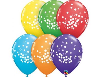 Μπαλόνια Λάτεξ 11" Bright Rainbow Confetti Dots / 25 τεμ