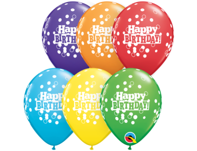 Μπάλονια Λάτεξ 5" Bright Rainbow Assorted Bday Confetti Dots / 100 τεμ