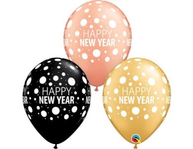 Μπαλόνια Λάτεξ Happy New Year Dots /25 τεμ