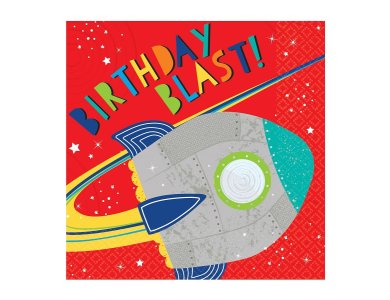 Χαρτοπετσέτες φαγητού 33εκ Blast Off Birthday /16 τεμ