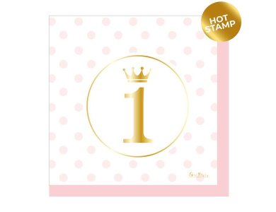 Χαρτοπετσέτες 33 εκ First Birthday Pink / 16 τεμ