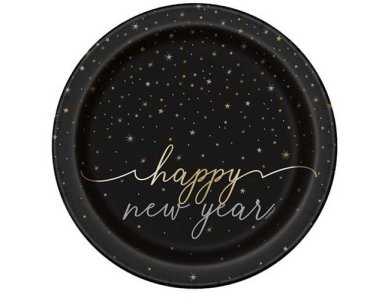 Πιάτα Χάρτινα 23 εκ "Happy New Year" / 8 τεμ.